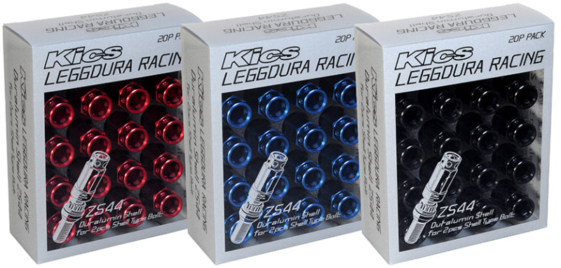 Project Kics 14x1.25 60 Deg 35mm Leggdura Shell Type Bolt & Lock Set - Red WLB535R