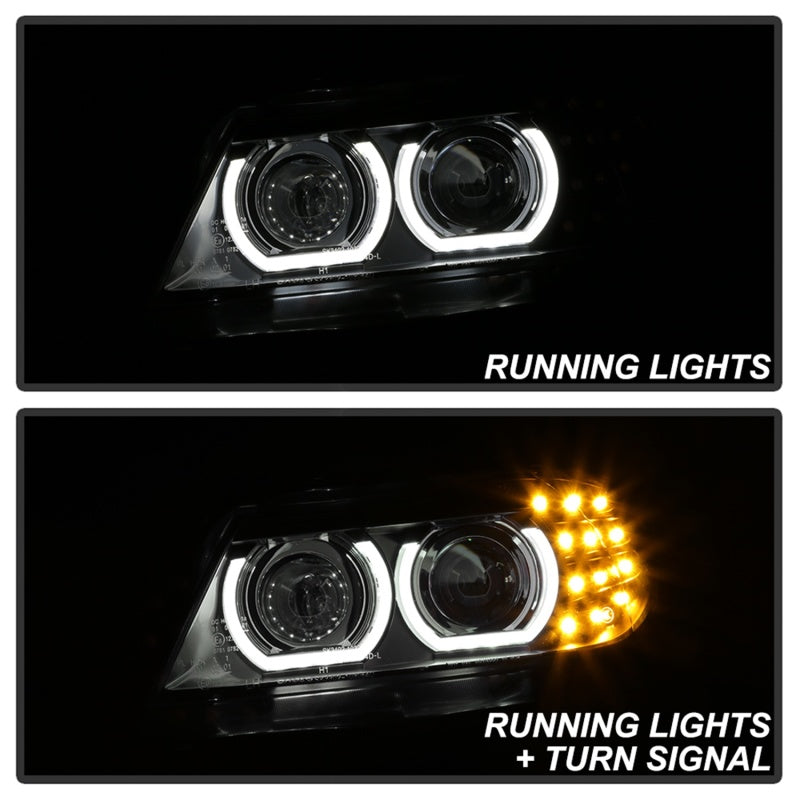 Spyder 09-12 BMW E90 3-Series 4DR HID w/ AFS Only - LED Turn - Black - PRO-YD-BMWE9009-AFSHID-BK 5086495