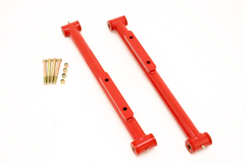 BMR 91-96 B-Body Non-Adj. Extended Length Lower Control Arms (Polyurethane) - Red TCA007R