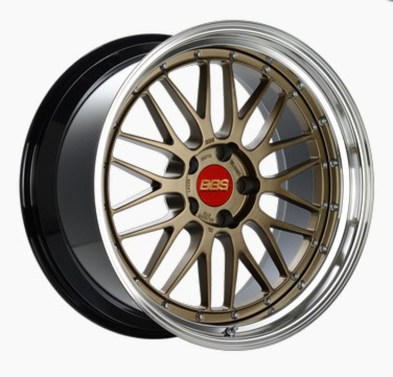 BBS LM 19x9.5 5x120 ET22 Satin Bronze Center/Bright Machined Lip/Blk Barrel Wheel -82mm PFS/Clip Req LM434MBZ