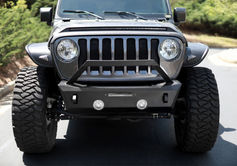 Rampage 2007-2018 Jeep Wrangler(JK)/2020 Jeep Gladiator Aluminum Stubby Front Trail Bumper - Black 99514