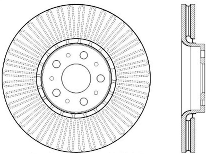 StopTech Sport Cryo Cross Drilled Brake Rotor; Front Right