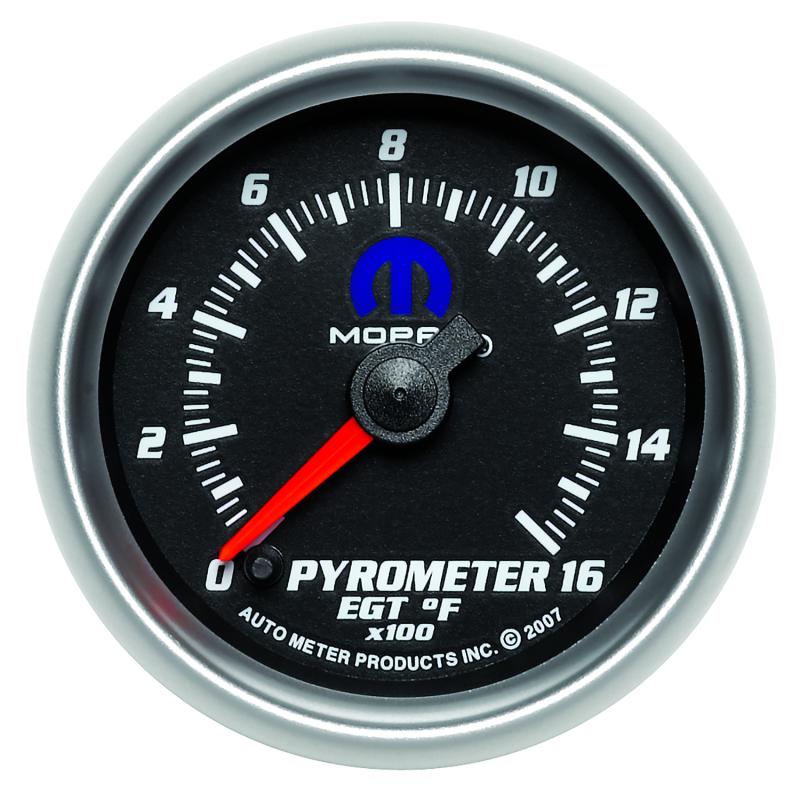 Autometer Mopar 2-1/16in 1600 Degree Digital Stepper Motor Pyrometer (EGT) Gauge - Black 880017 Main Image