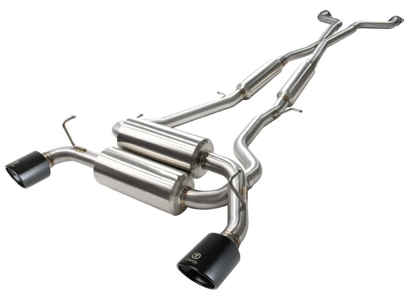 aFe Takeda 2-1/2 in 304 SS Cat-Back Exhaust System Infiniti G37 08-13/Q60 14-15 V6-3.7 w/ Black Tips 49-36103-B