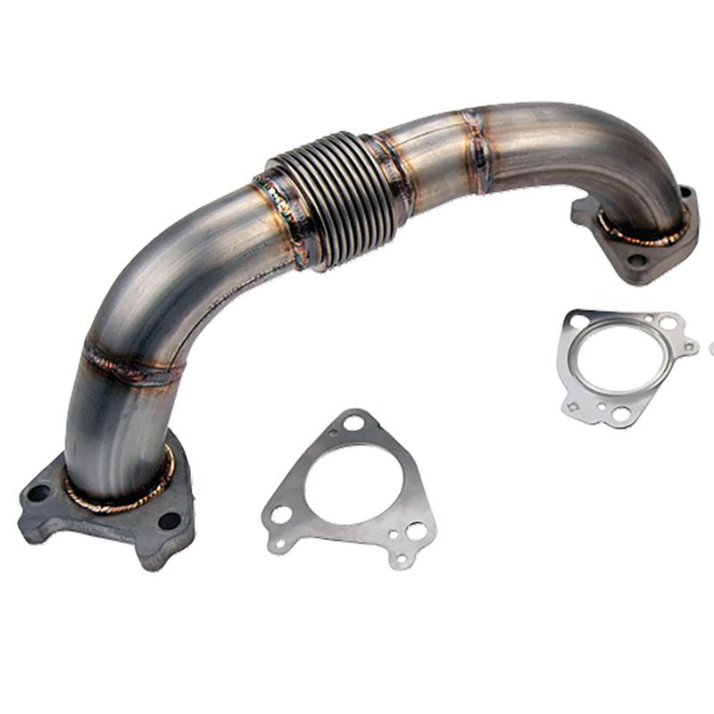 Wehrli 01-16 Chevrolet 6.6L Duramax 2in Stainless Driver Side Up Pipe w/Gaskets (Single/Twin Turbo) WCF100652 Main Image