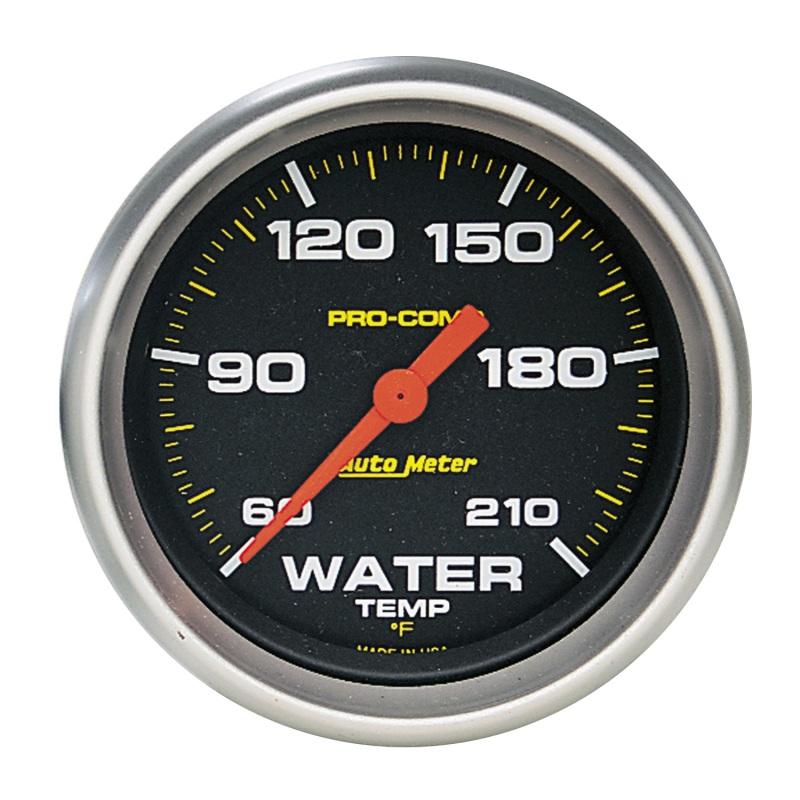 Autometer Pro Comp 60-210 Deg F Full Sweep Electronic Water Temperature Low Temp Gauge 5469 Main Image