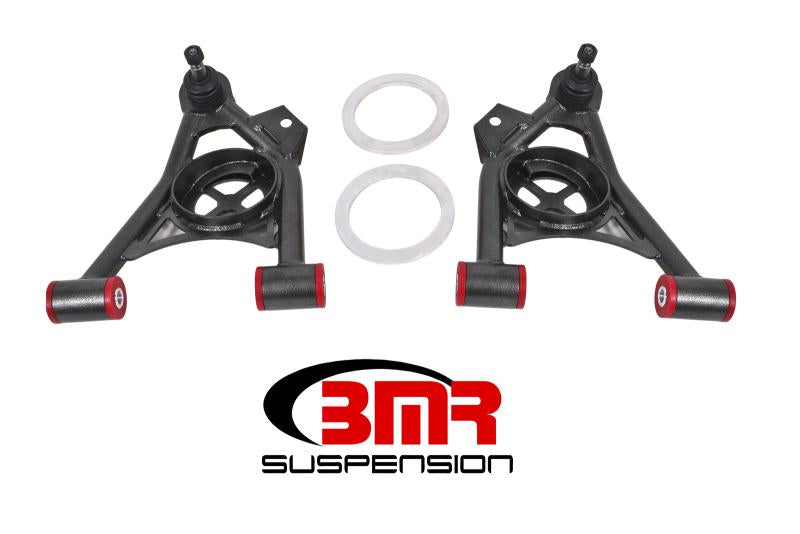 BMR 79-93 Mustang Fox Lower Control A-Arm Front w/ Spring Pocket/Tall Ball Joint - Black Hammertone AA037H Main Image