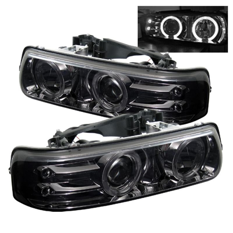 Spyder Chevy Silverado 1500/2500 99-02 Projector Headlights LED Halo LED Smoke PRO-YD-CS99-HL-SMC 5009616 Main Image