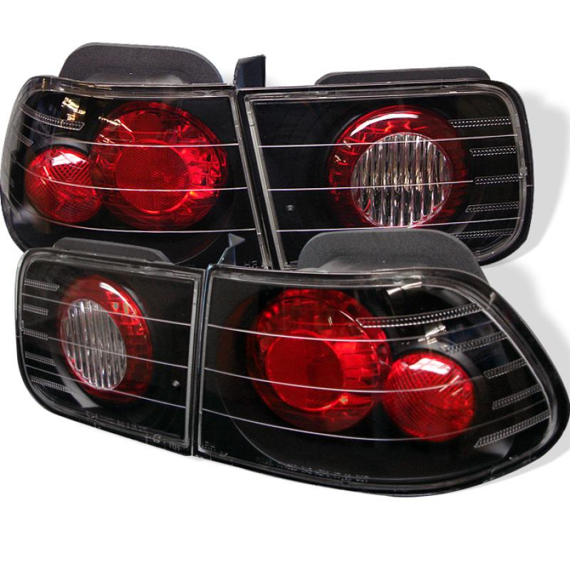 Spyder Honda Civic 96-00 2Dr Euro Style Tail Lights Black ALT-YD-HC96-2D-BK 5004796 Main Image