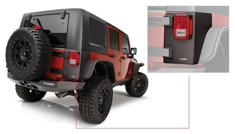 Bushwacker 07-18 Jeep Wrangler Trail Armor Rear Corners - Black 14010 Main Image