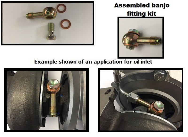 ATP Restrictor Long Banjo Style Low Profile -4 AN Oil Feed Lit (Incl Bolt) for GT25/GT28/GTX28/GTX30 ATP-FTG-182