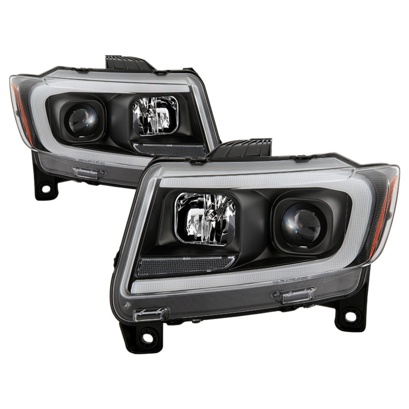 Spyder 11-13 Jeep Grand Cherokee - Light Bar Proj Headlights - Halo Model - Blk - PRO-YD-JGC11-LB-BK 5085795