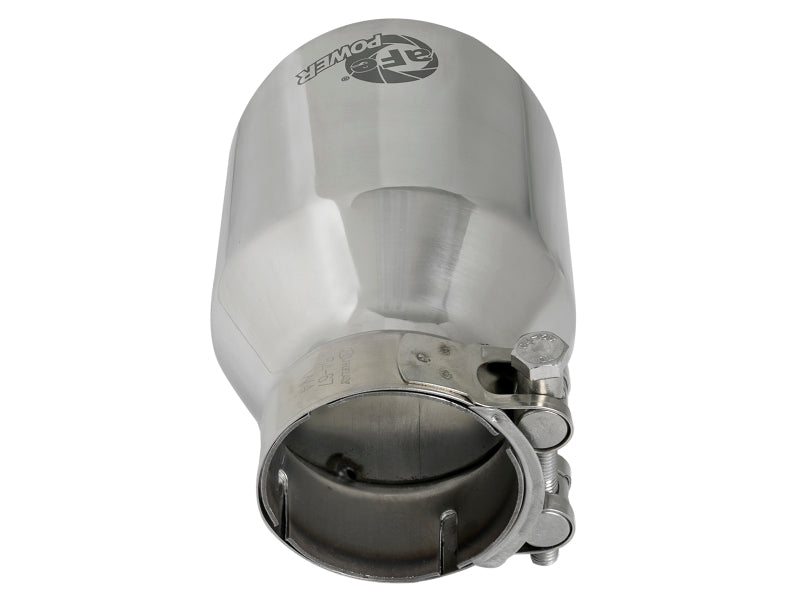 aFe MACH Force-Xp 304 SS Clamp-On Exhaust Tip 2.5in. Inlet / 4in. Outlet / 6in. L - Polished 49T25404-P06