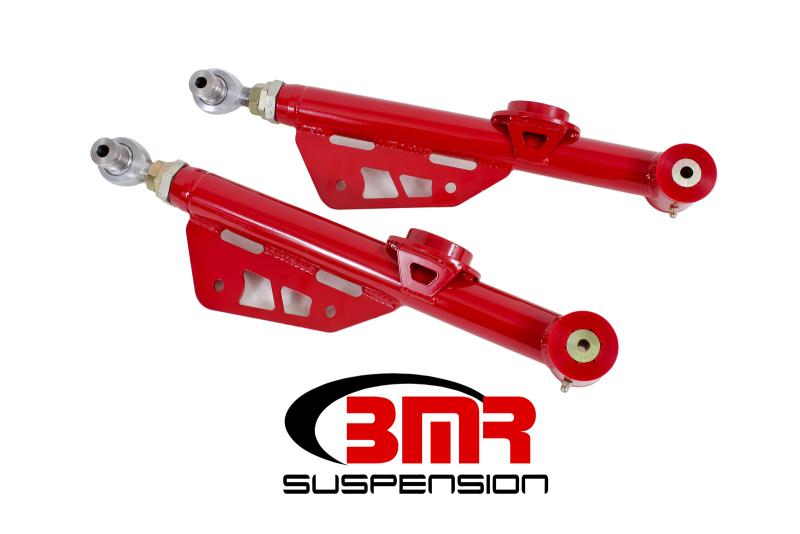 BMR 79-98 Fox Mustang On-Car Adj. Lower Control Arms / Rod End Combo (Polyurethane) - Red TCA051R Main Image