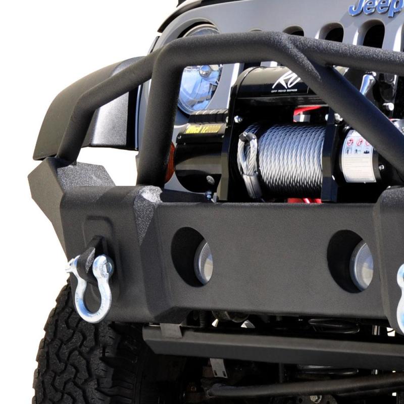 DV8 Offroad 07-18 Jeep Wrangler JK/JL FS-1 Full Length Steel Front Bumper FBSHTB-01 Main Image