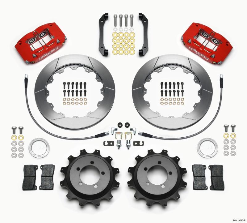 Wilwood Dynapro Radial Rear Kit 12.88in Red 2006-2007 Subaru WRX w/Lines 140-13013-R Main Image