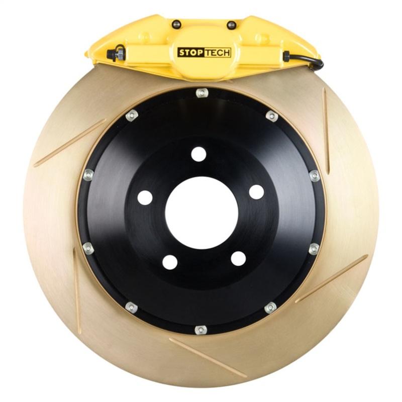 StopTech BBK 05-06 Subaru Legacy GT Rear 2 Piston Yellow Calipers 328x28 Zinc Slotted Rotors 83.839.0023.83 Main Image