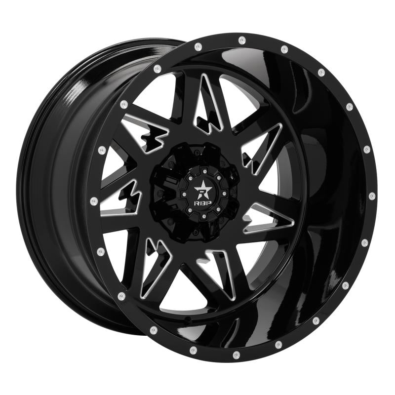 RBP 71R Avenger 24x14 Blank BP / -76mm Offset 78mm CB Gloss Black w/Machined Grooves Wheel 71R-2414-00-76BG Main Image