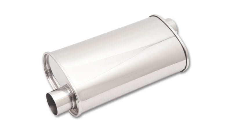 Vibrant STREETPOWER Oval Muffler, 3" inlet/outlet (Offset-Offset)