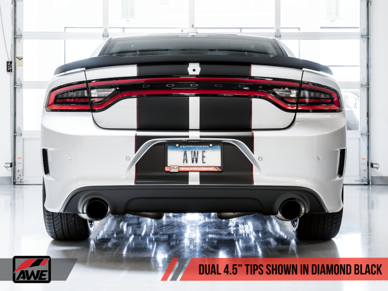 AWE Tuning 2017+ Dodge Charger 5.7L Track Edition Exhaust - Diamond Black Tips 3015-33134