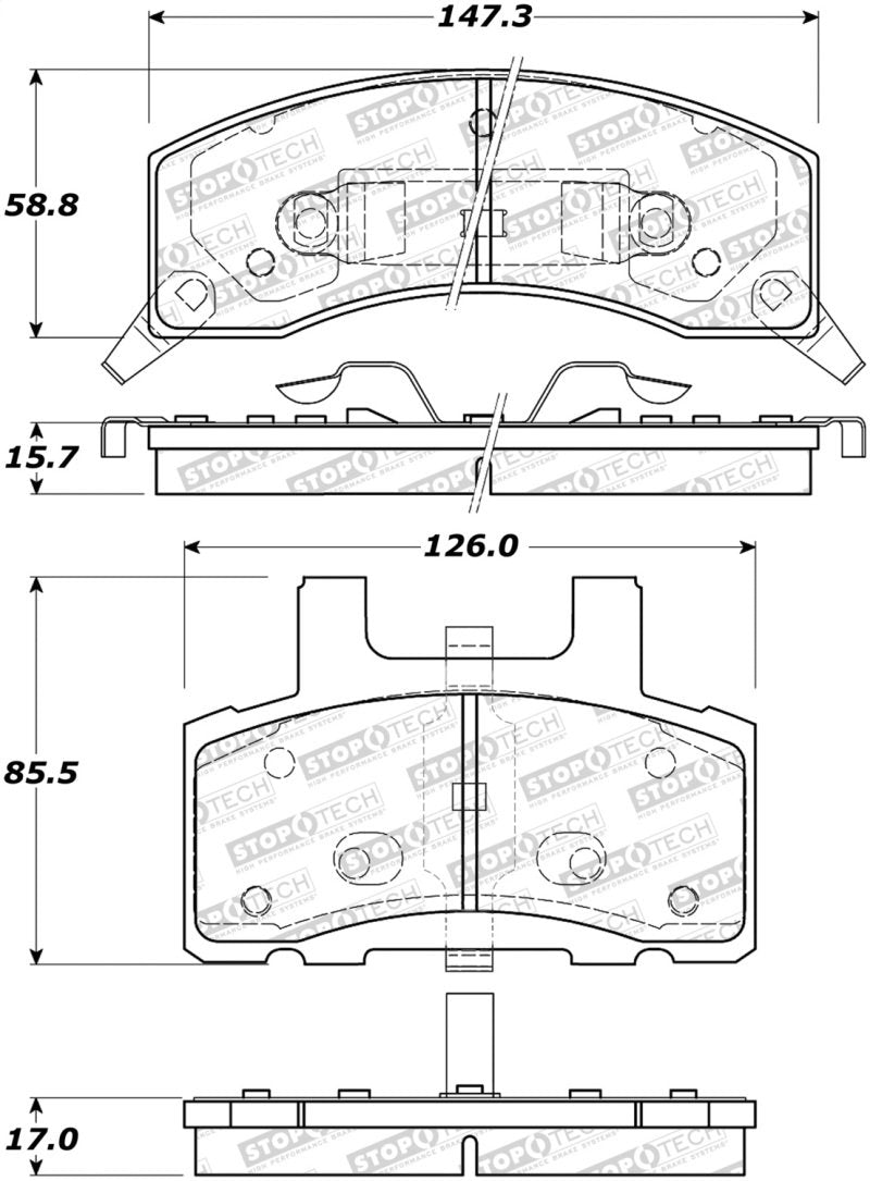 StopTech Street Brake Pads 308.03700 Main Image