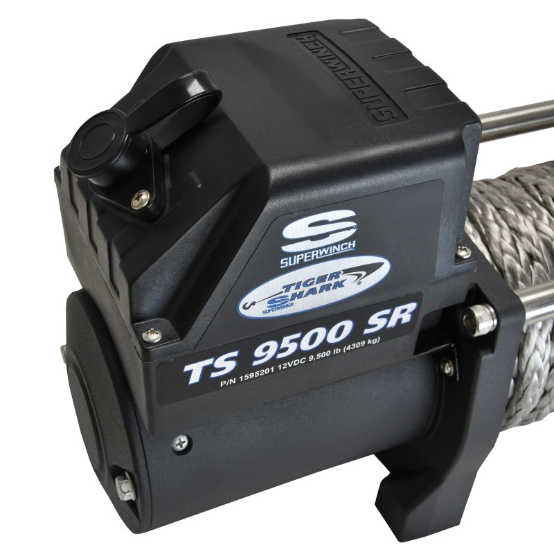 Superwinch 9500 LBS 12 VDC 3/8in x 80ft Synthetic Rope Tiger Shark 9500 Winch 1595201