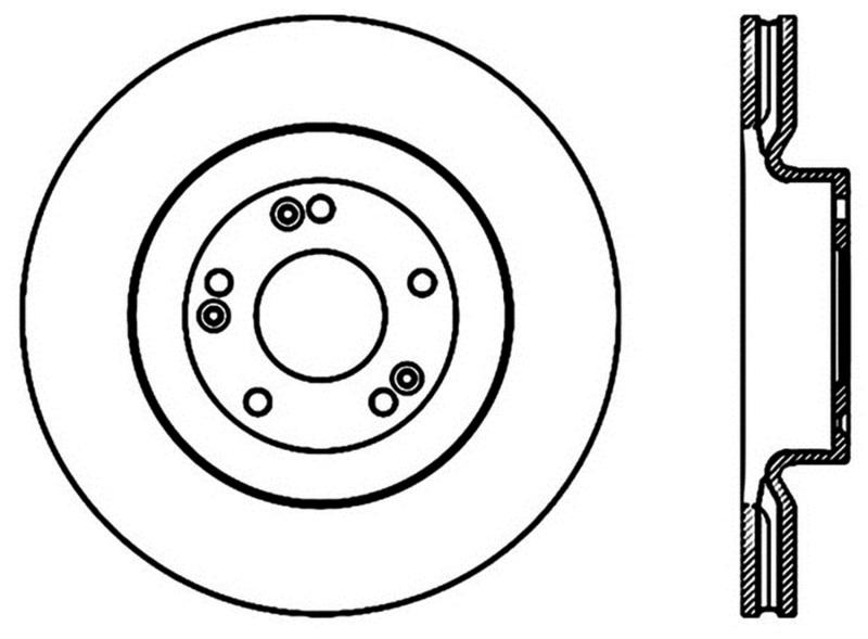 StopTech Power Slot 09-11 Hyundai Genesis 3.8L Sedan Front Right Slotted Rotor 126.51034SR Main Image