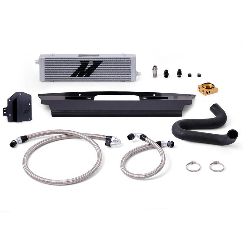 Mishimoto 15-17 Ford Mustang GT Right-Hand Drive Thermostatic Oil Cooler Kit - Silver MMOC-MUS8-15TRHD Main Image