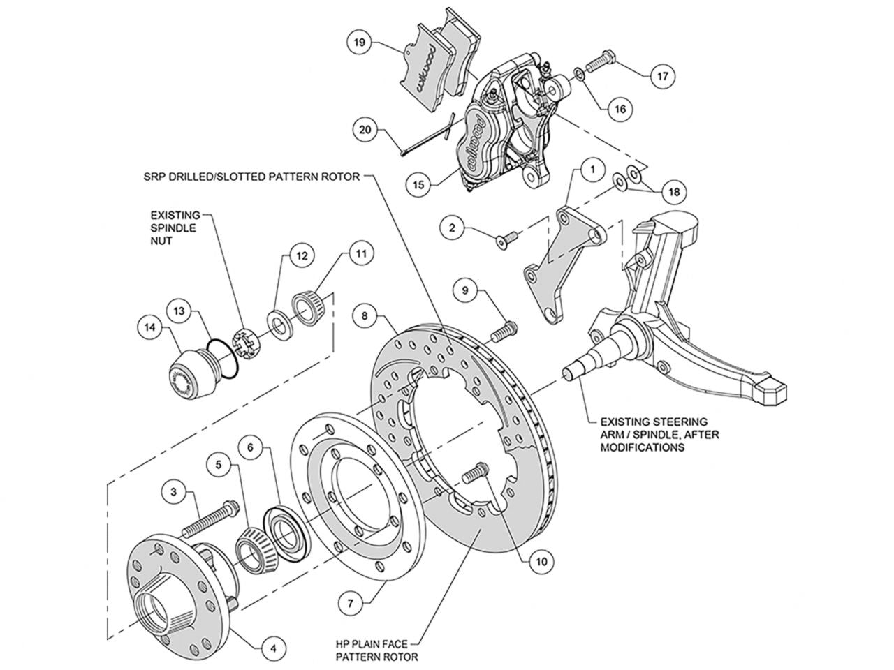 Wilwood FDL Front Kit, 12.19", Drilled, Red, 79-87 GM "G" Body