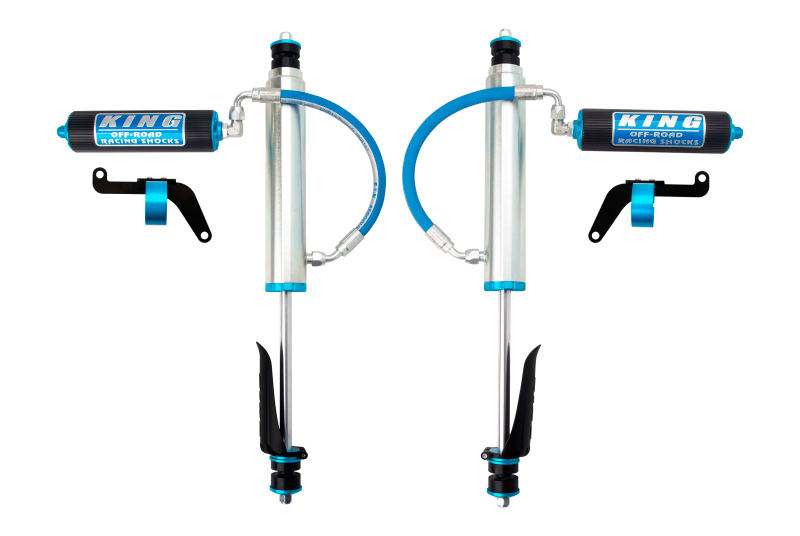 King Shocks 1997+ Nissan Patrol Y61 Frt 2.5 Dia Shock Remote 2.5 Fin Res 3-5in Lift w/Brkt (Pair) 25001-187