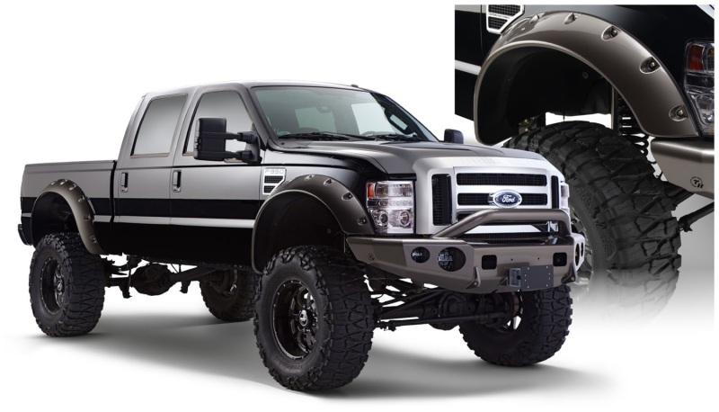 Bushwacker 08-10 Ford F-250 Super Duty Cutout Style Flares 2pc - Black 20047-02 Main Image