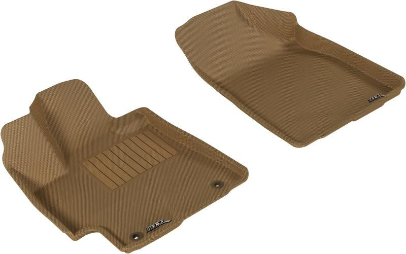 3D MAXpider 2008-2013 Toyota Highlander Gas Kagu 1st Row Floormat - Tan L1TY15011502 Main Image