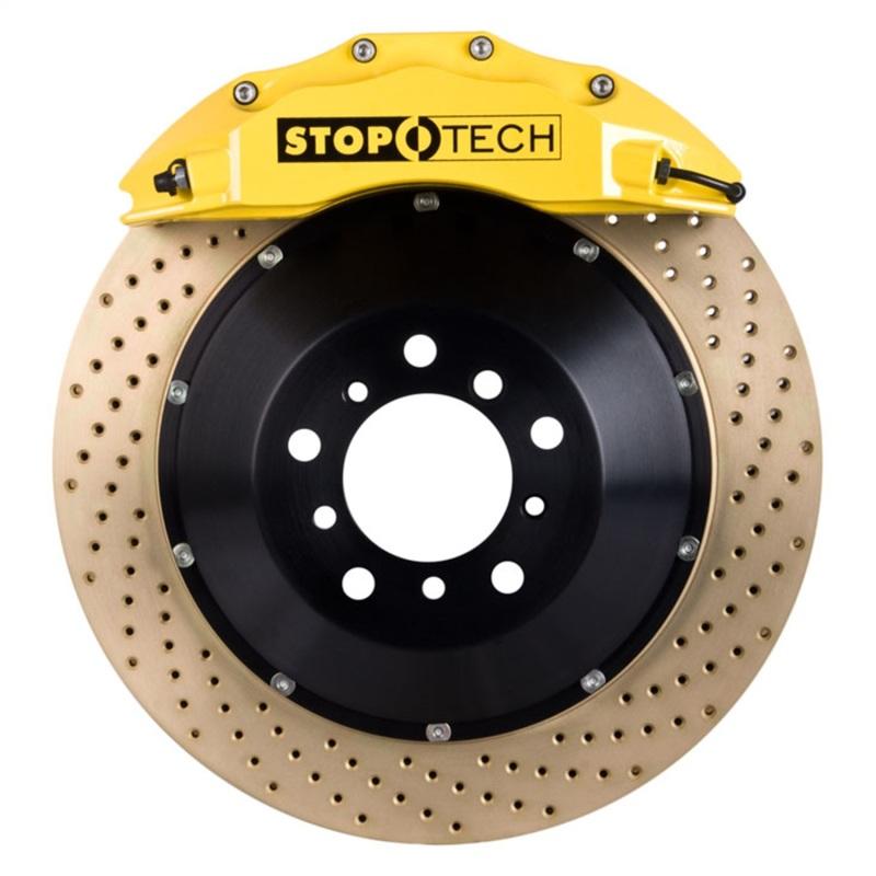 StopTech 03-06 Evo 7-9 Front BBK w/ Yellow ST-60 Calipers Drilled Zinc 355x32mm Rotors/Pads/SS Lines 83.622.6700.84 Main Image