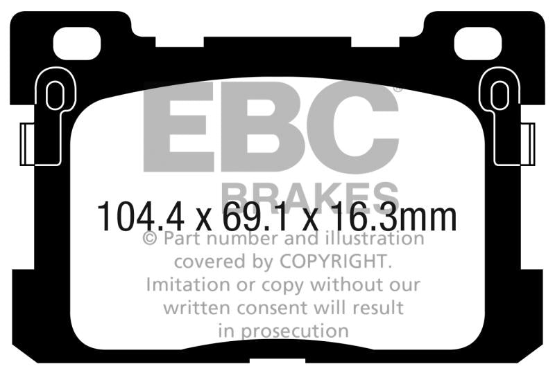 EBC 2017+ Genesis G90 5.0L Ultimax2 Rear Brake Pads UD1976 Main Image