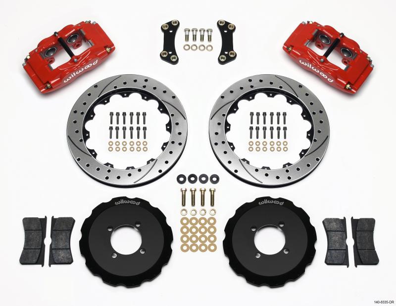 Wilwood FSLI4 Front Hat Kit 13.00in Drilled Red 2003-05 Scion xA xB 140-8335-DR Main Image