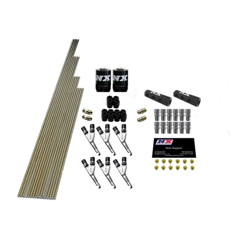 Nitrous Express 6 Cyl SSV/Std Plumb Kit w/2 Solenoids & 150HP Jets Incl Hardware 13392 Main Image