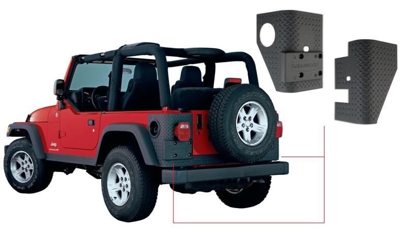 Bushwacker 97-06 Jeep Wrangler Trail Armor Rear Corners - Black 14004 Main Image