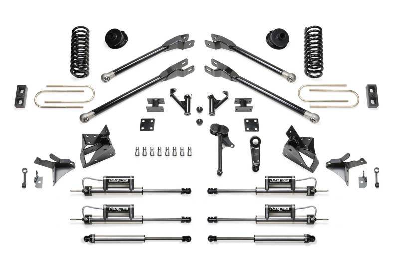 Fabtech 13-18 Ram 3500 4WD 5in 4 Link System w/Dual Front DL Shocks & Rear DL Shocks K3092DL Main Image