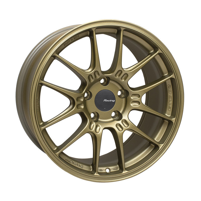 Enkei GTC02 18x9.5 5x112 22mm Offset 66.5mm Bore Titanium Gold Wheel 534-895-4422GG