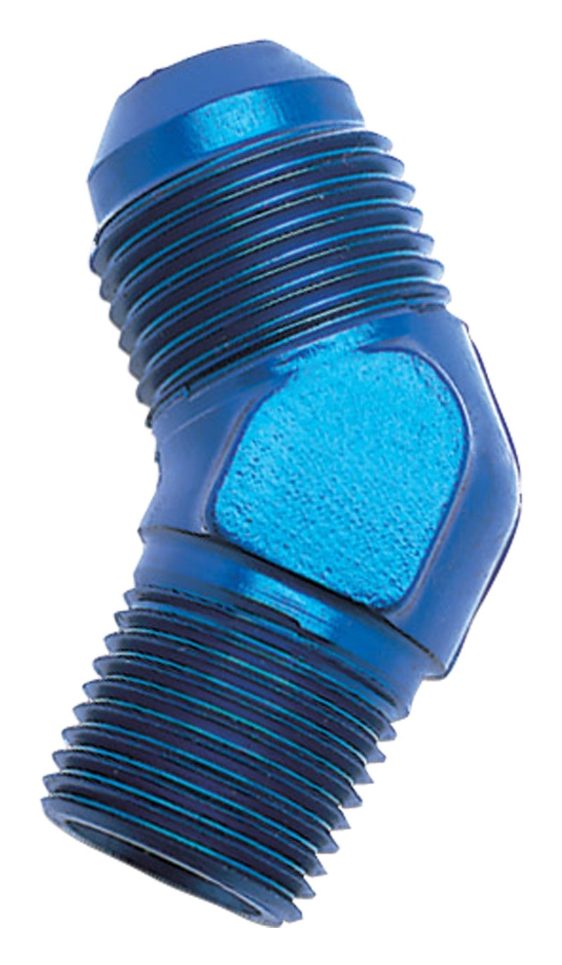 Russell -6 AN 45° Flare to Pipe Adapter (Blue Finish)