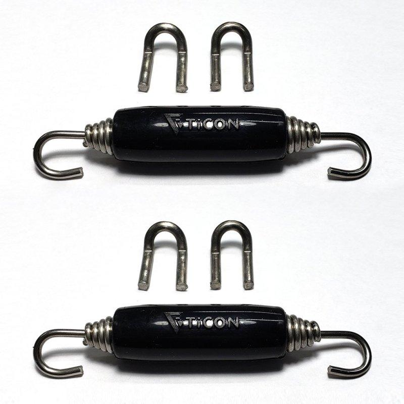 Ticon Industries Black Silicone Titanium Spring Tab and Spring Kit (4 Tabs/2 Springs) - 2 Pack 108-00212-1101 Main Image