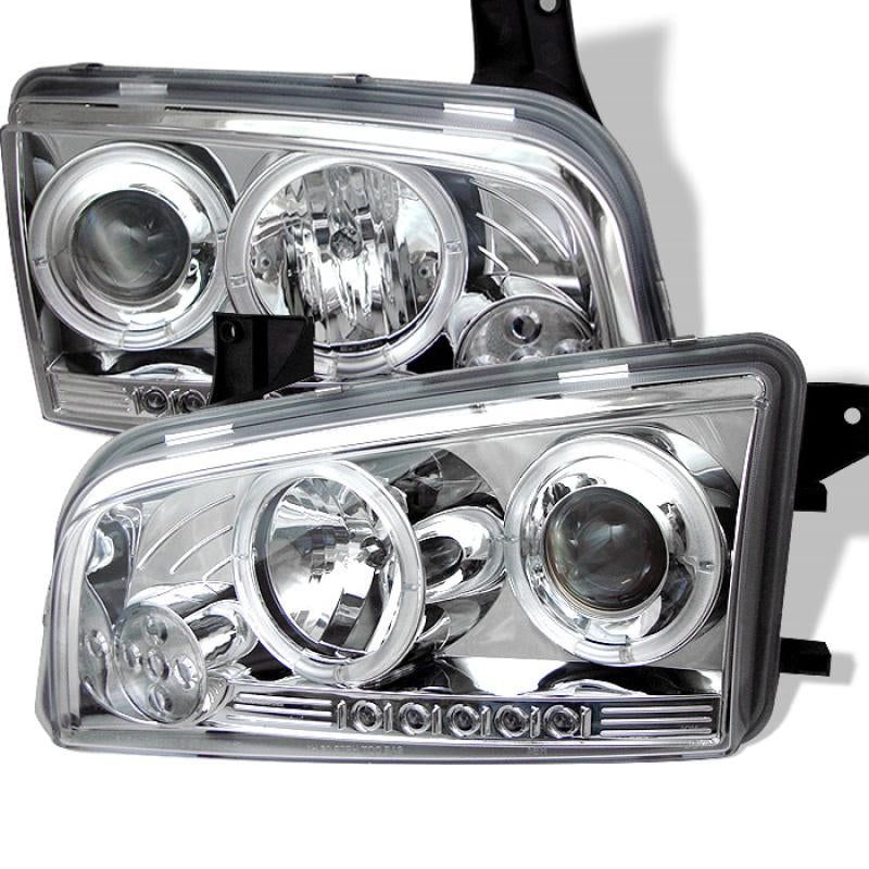 Spyder Dodge Charger 06-10 Projector Headlights Halogen Model- LED Halo LED Chrm PRO-YD-DCH05-LED-C 5009746 Main Image