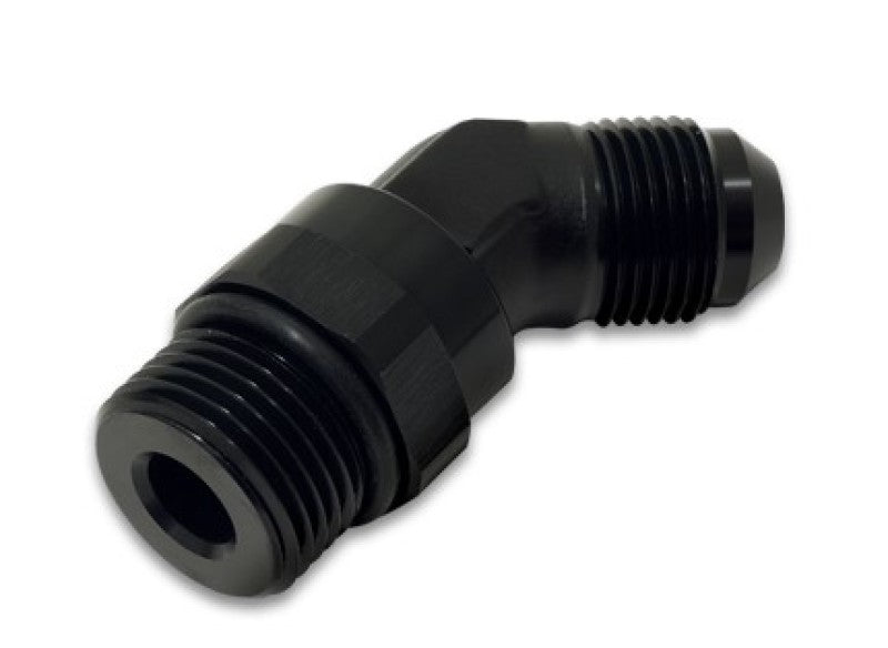 Vibrant -8AN Male to Male -10AN Straight Cut 45 Degree Adapter Fitting - Anodized Black 16945