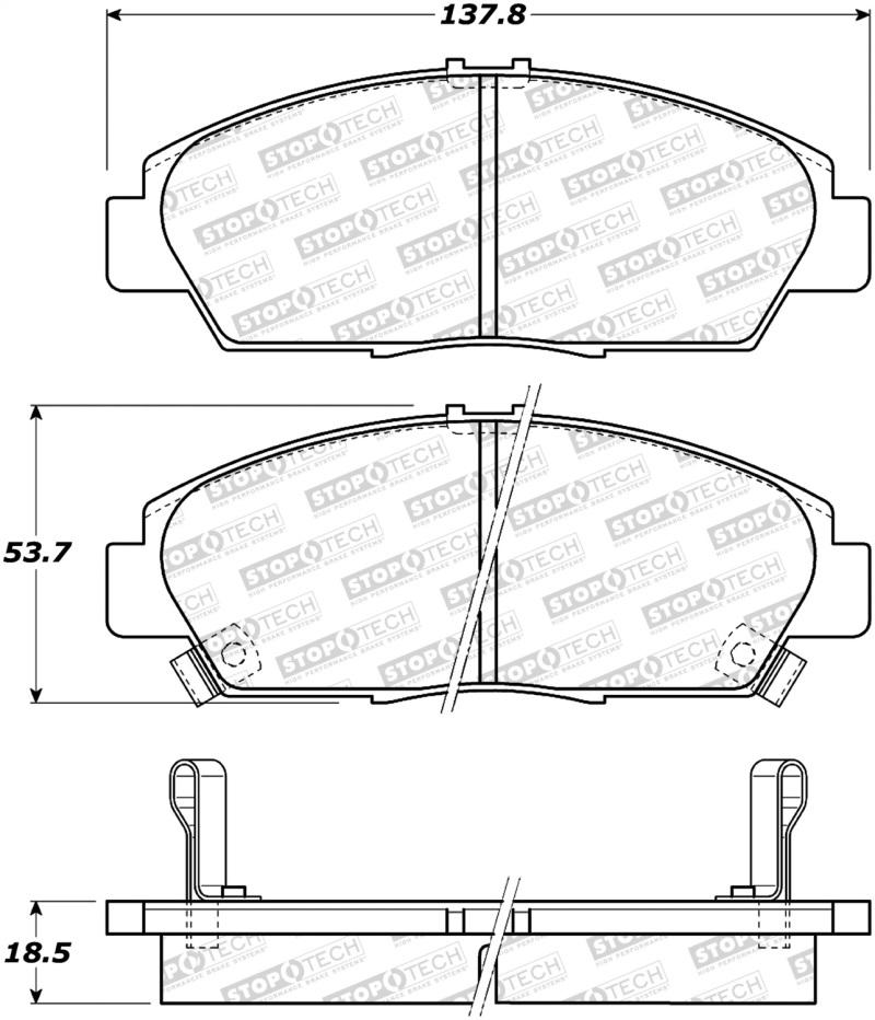 StopTech Street Brake Pads - Rear 308.05680 Main Image