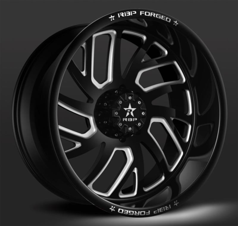 RBP 65RF Glock 22x12 8x180 BP / 4.75 BS / -44mm Offset 124.1mm CB Gloss Black w/ Machined Grooves 65RF-2212-78-44BG Main Image