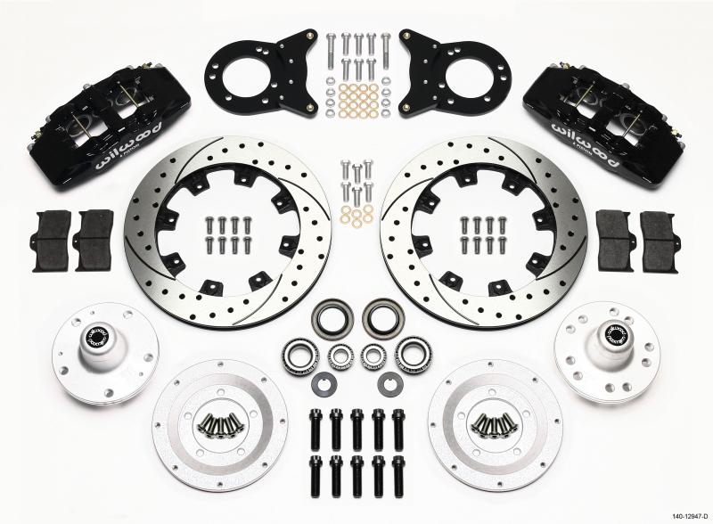 Wilwood Dynapro 6 Front Hub Kit 12.19in Drilled 1965-1969 Mustang Disc & Drum Spindle 140-12947-D Main Image