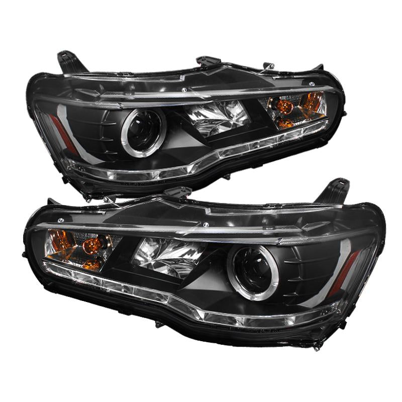 Spyder Mitsubishi Lancer/EVO-10 08-14 Projector Halogen Model- LED Halo DRL Blk PRO-YD-ML08-DRL-BK 5039392 Main Image