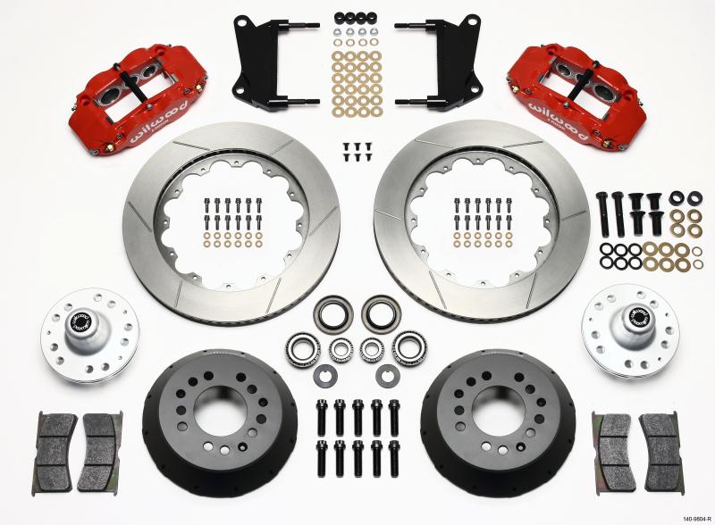 Wilwood Narrow Superlite 6R Front Hub Kit 14.00in Red 67-69 Camaro 64-72 Nova Chevelle 140-9804-R Main Image