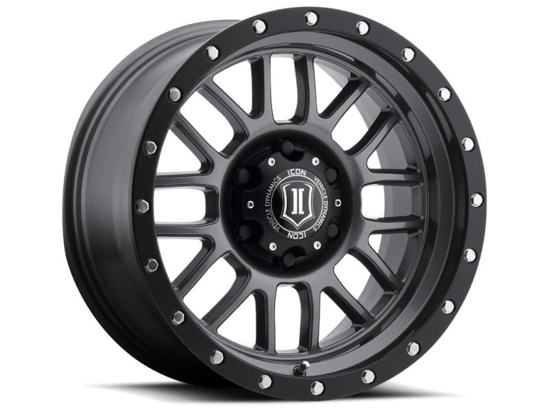 ICON Alpha 17x8.5 5x5 0mm Offset 4.75in BS 71.5mm Bore Gun Metal Wheel 1217857347GM Main Image