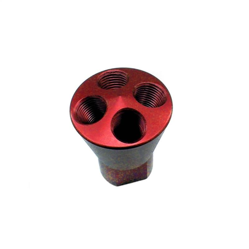 Nitrous Express 4 Port Showerhead Distribution Block - Red 15011 Main Image